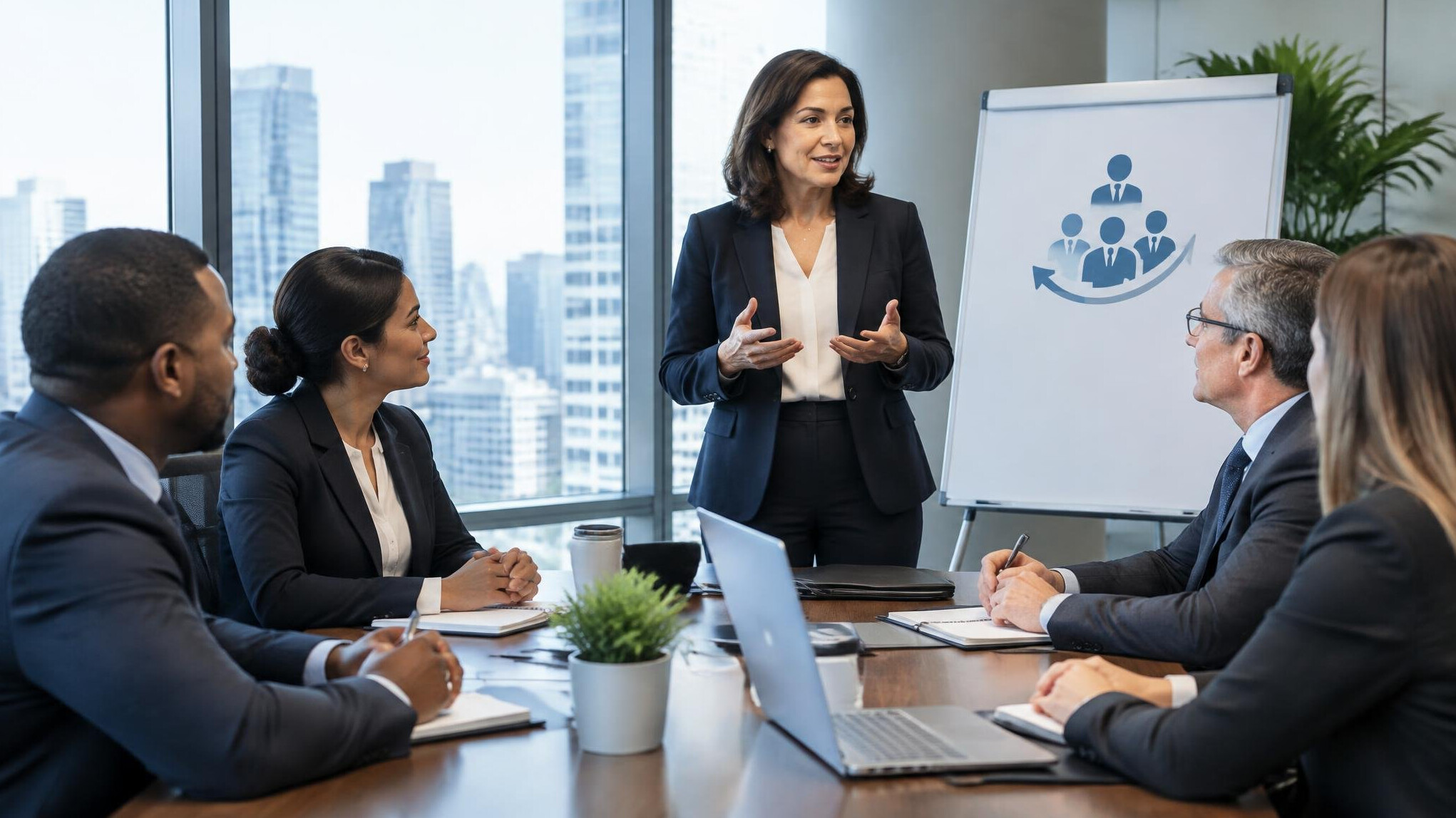 insurance executives in meeting